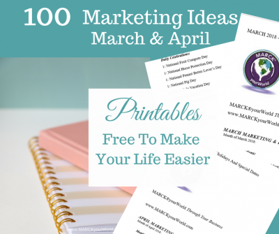 March and April Marketing Ideas and Unique Dates